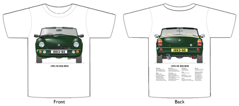 MG RV8 1993-95 (UK version) T-shirt Front & Back